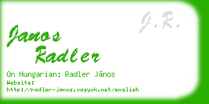 janos radler business card